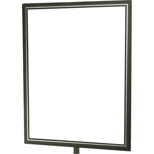 Porte-enseigne vertical robuste pour montant classique, Chrome satin&eacute; Pronet Distribution