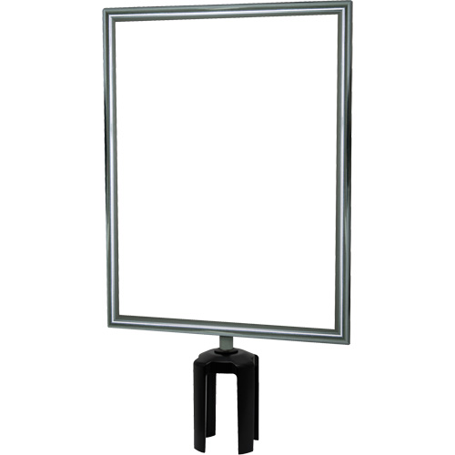 Porte-enseigne vertical robuste avec adaptateur pour poteaux Tensabarrier, Chrome poli Pronet Distribution