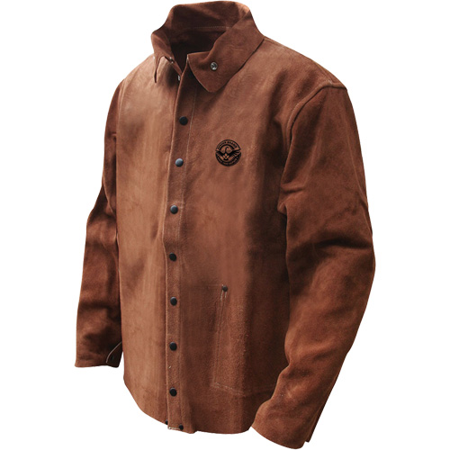Veste de soudage en cuir fleur de vache refendu Gander Brand, Cuir, 4T-Grand, Brun Pronet Distribution