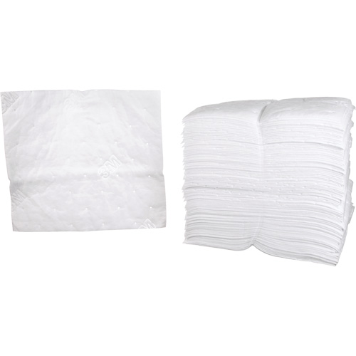 Feuilles absorbantes p&eacute;trochimiques, Huile seulement, 19" x 17", 38,7 gal. d'absorption Pronet Distribution