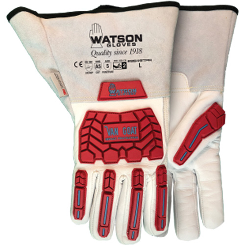 9549TPR Van Goat Gloves, Medium, Goatskin Palm, Gauntlet Cuff Pronet Distribution