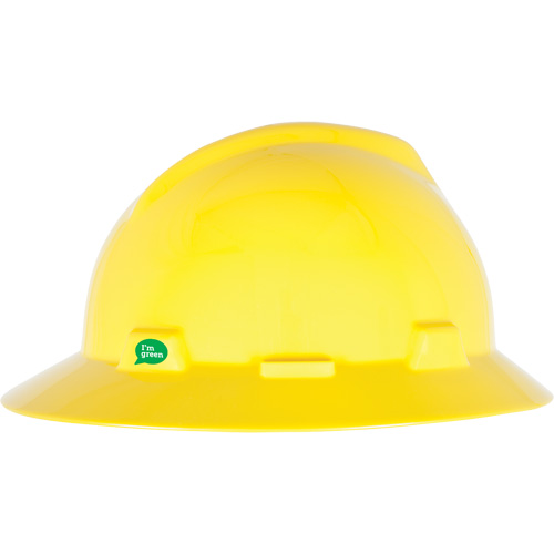 Casque de s&eacute;curit&eacute; &agrave; bord complet V-Gard GREEN avec fentes, R&eacute;pond aux normes CSA type 1, Suspension Rochet Pronet Distribution