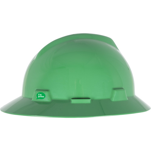Casque de s&eacute;curit&eacute; &agrave; bord complet V-Gard GREEN avec fentes, R&eacute;pond aux normes CSA type 1, Suspension Rochet Pronet Distribution