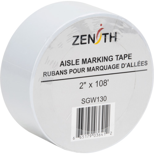 Ruban pour marquage d'all&eacute;es, 2" x 108', PVC, Blanc Pronet Distribution