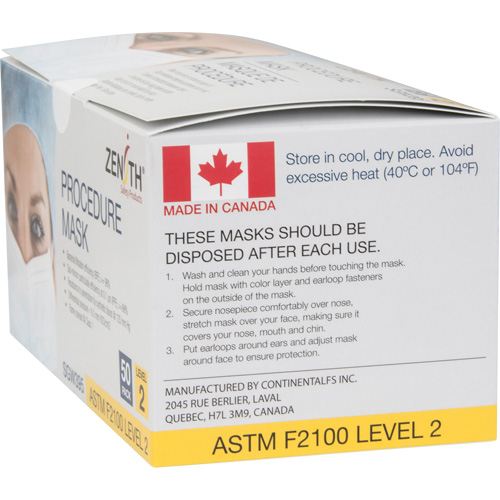 Masques d'intervention jetables, ASTM F2100 Niveau 2, Classe 1 Pronet Distribution