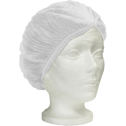 Bonnet bouffant pliss&eacute; Ronco Care, Polypropyl&egrave;ne, 24", Blanc Pronet Distribution