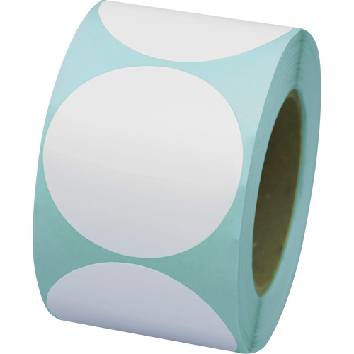 Pastilles de marquage color&eacute;es, Cercle, 3" lo x 3" la, Blanc, Vinyle Pronet Distribution