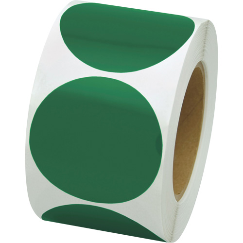 Pastilles de marquage color&eacute;es, Cercle, 3" lo x 3" la, Vert, Vinyle Pronet Distribution