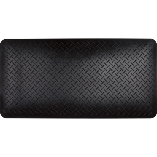 Anti-Fatigue Matting, Diamond, 1-2/3' x 3-1/4' x 3/4", Black, Polyurethane Pronet Distribution