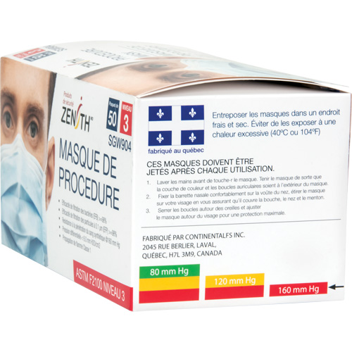 Disposable Procedure Face Masks, ASTM F2100 Level 3, Class 1 Pronet Distribution
