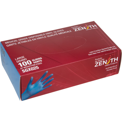 Medical-Grade Disposable Gloves, Large, Vinyl, 4.5-mil, Powder-Free, Blue, Class 2 Pronet Distribution