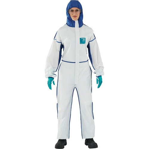 AlphaTec 1800 Comfort 3-Piece Coveralls, Large, Blue/White, Microporous/SMS Pronet Distribution