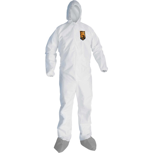 Combinaison de protection contre les liquides et les particules A45 KleenGuard avec sabot antid&eacute;rapant, Grand, Gris/Blanc, Micropore Pronet Distribution