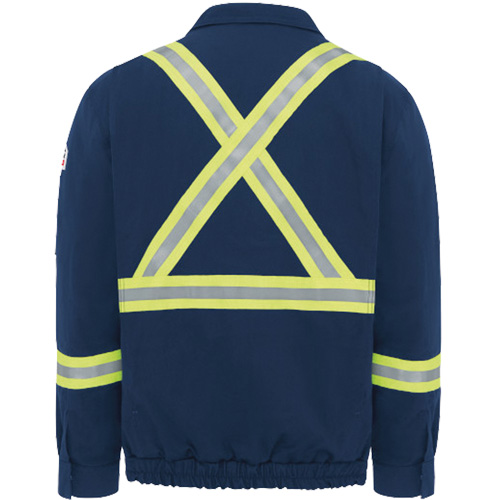 Men's Lined Bomber Jacket with Reflective Trim, Small, Navy Blue, 29 cal/cm² Pronet Distribution