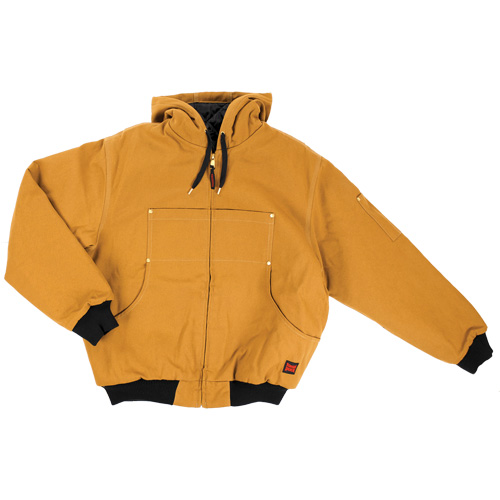 Blouson d'aviateur en toile lourde avec capuchon, Hommes, Moyen (grande taille), Brun Pronet Distribution