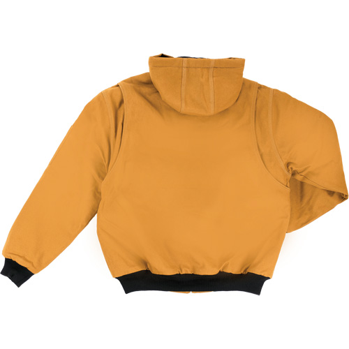 Blouson d'aviateur en toile lourde avec capuchon, Hommes, Moyen (grande taille), Brun Pronet Distribution