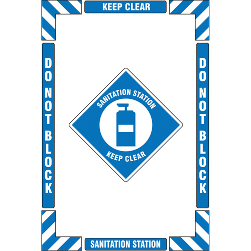 "Sanitation Station" Floor Marking Kit, Adhesive, English with Pictogram Pronet Distribution