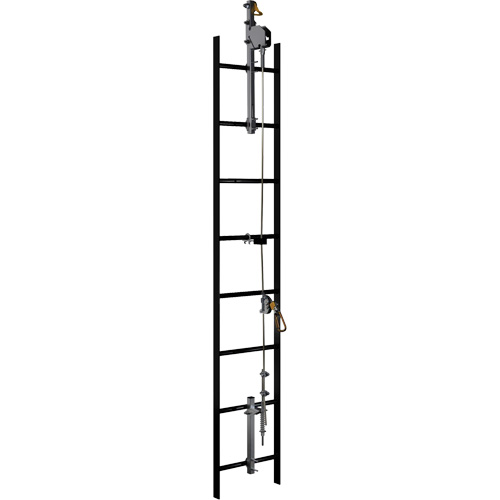 Syst&egrave;me de s&eacute;curit&eacute; vertical &agrave; c&acirc;ble 20' Lad-Saf, Acier galvanis&eacute; Pronet Distribution