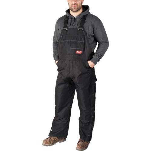 Salopette GridIron courte avec fermeture &agrave; glissi&egrave;re jusqu'&agrave; la cuisse, Hommes, 2T-Grand, Noir Pronet Distribution