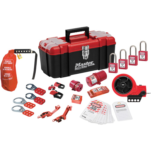 Trousse de cadenassage avec cadenas en thermoplastique de qualit&eacute; sup&eacute;rieure Zenex, Ensemble &eacute;lectrique, 21 composants compris Pronet Distribution