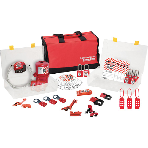 Trousse de cadenassage avec cadenas en thermoplastique de qualit&eacute; sup&eacute;rieure Zenex, Ensemble &eacute;lectrique, 27 composants compris Pronet Distribution