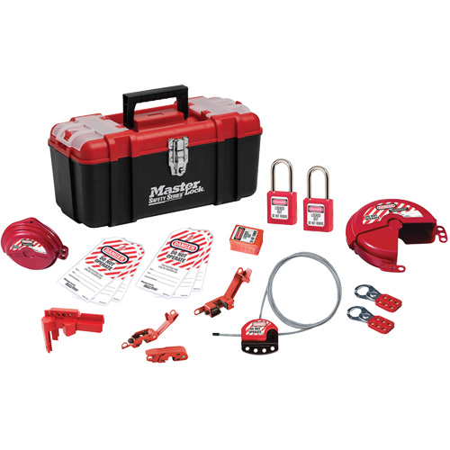 Trousse de cadenassage avec serrures en thermoplastique Zenex, Ensemble &eacute;lectrique/Vanne, 19 composants compris Pronet Distribution