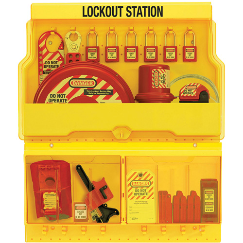Standard Valve & Electrical Deluxe Lockout Station, Thermoplastic Padlocks, 32 Padlock Capacity, Padlocks Included Pronet Distribution