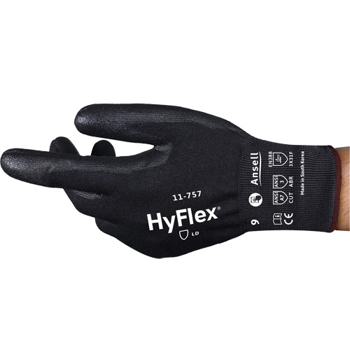 Gants r&eacute;sistant aux coupures Hyflex 11-757, Taille 8, Calibre 18, Rev&ecirc;tement Polyur&eacute;thane, Enveloppe en Intercept, ASTM ANSI niveau A7/EN 388 niveau F Pronet Distribution