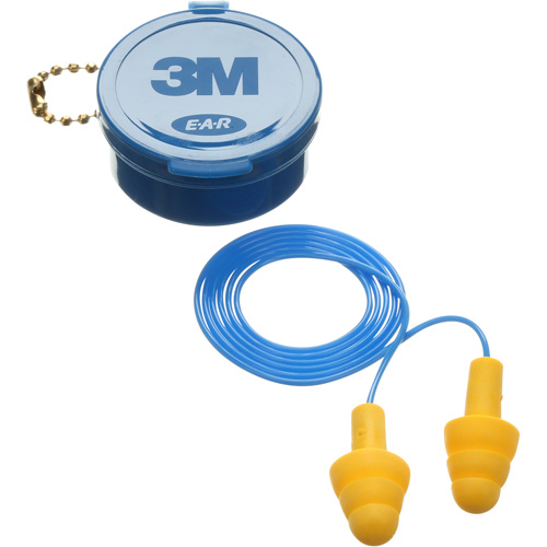 Bouchons d'oreilles pr&eacute;moul&eacute;s E-A-R Ultrafit, Avec cordon, Paire - Boîtier en plastique, 25 dB NRR, Taille unique Pronet Distribution