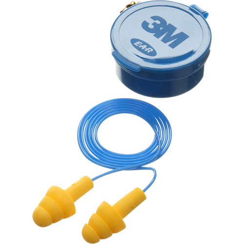 Bouchons d'oreilles pr&eacute;moul&eacute;s E-A-R Ultrafit, Avec cordon, Paire - Boîtier en plastique, 25 dB NRR, Taille unique Pronet Distribution