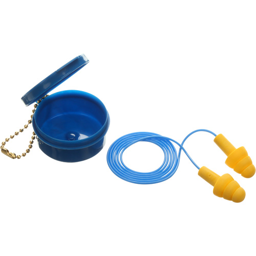 Bouchons d'oreilles pr&eacute;moul&eacute;s E-A-R Ultrafit, Avec cordon, Paire - Boîtier en plastique, 25 dB NRR, Taille unique Pronet Distribution