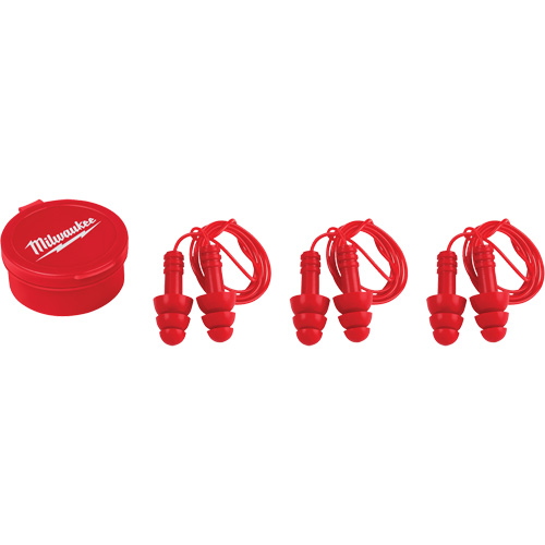 Bouchons doreilles r&eacute;utilisables, Avec cordon, Paire - Boîtier en plastique, 26 dB NRR, Taille unique Pronet Distribution