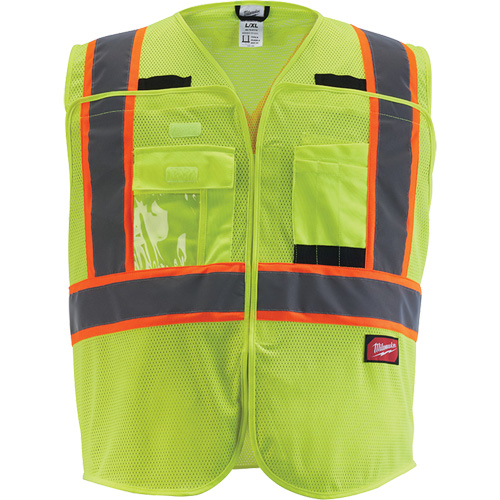 Flagman Safety Vest, High Visibility Lime-Yellow, Medium/Small Pronet Distribution