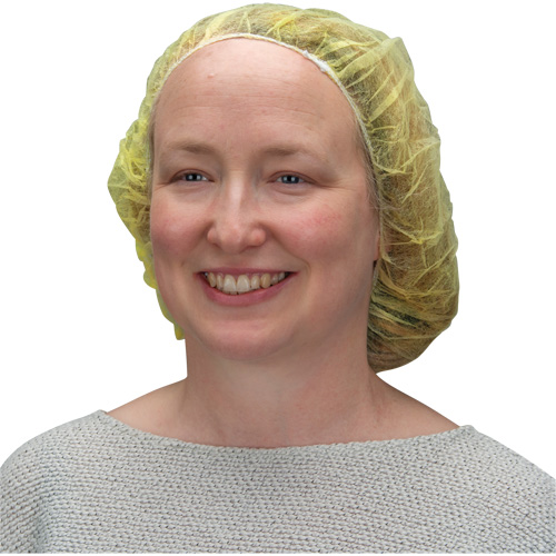 Bonnets bouffants, Polypropyl&egrave;ne, 24", Jaune Pronet Distribution