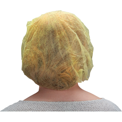 Bonnets bouffants, Polypropyl&egrave;ne, 24", Jaune Pronet Distribution