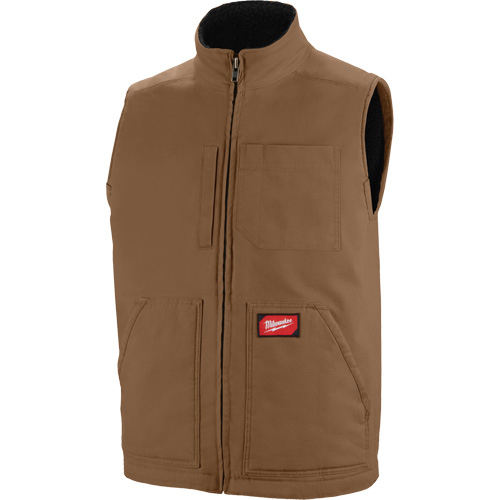 Heavy-Duty Sherpa-Lined Vest, Men's, Small, Brown Pronet Distribution