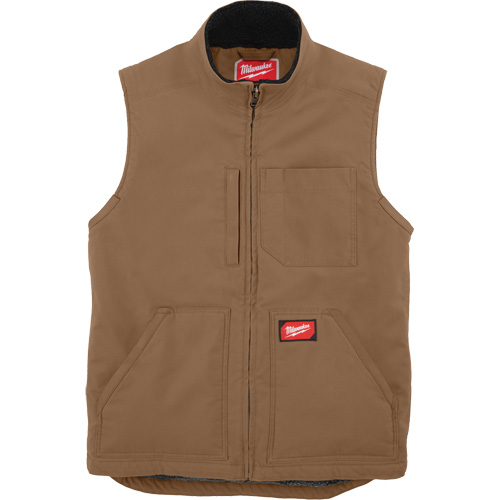 Heavy-Duty Sherpa-Lined Vest, Men's, Small, Brown Pronet Distribution