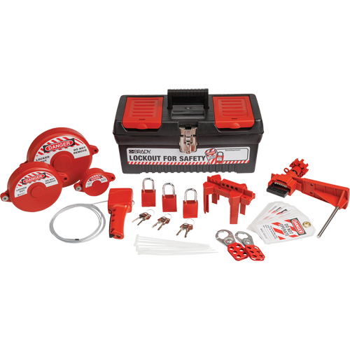 Trousse de cadenassage et d&eacute;tiquetage avec cadenas de s&eacute;curit&eacute; en aluminium et boîte &agrave; outils, Ensemble Vanne, 32 composants compris Pronet Distribution