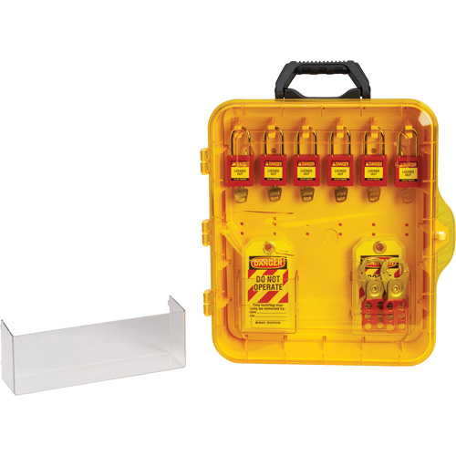 Lockout Station with Keyed Different Nylon Safety Lockout Padlocks, Plastic Padlocks, 6 Padlock Capacity, Padlocks Included Pronet Distribution