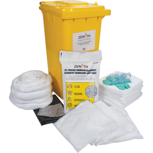 Trousse de lutte contre les d&eacute;versements de premi&egrave;re qualit&eacute;, Huile seulement, Bac, Absorbance de 63 gal. US Pronet Distribution
