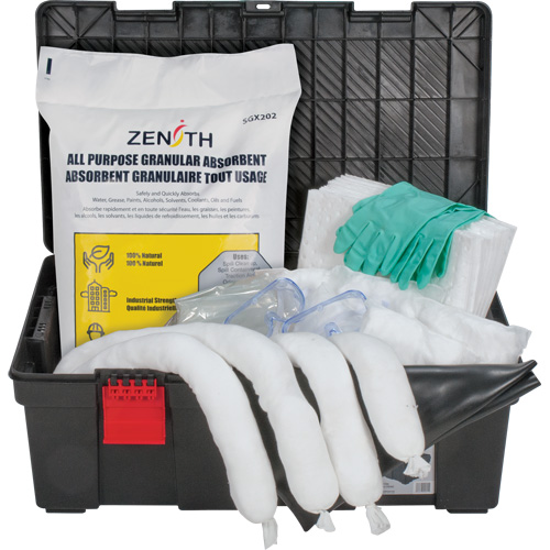 Trousses contre les d&eacute;versements dans une boîte &agrave; outils, Huile seulement, Bac, Absorbance de 31 gal. US Pronet Distribution