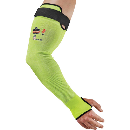 ProFlex 7941-PR Cut-Resistant Protective Arm Sleeve, TenaLux, 22", ASTM ANSI Level A4/EN 388 Level D, High Visibility Lime Pronet Distribution