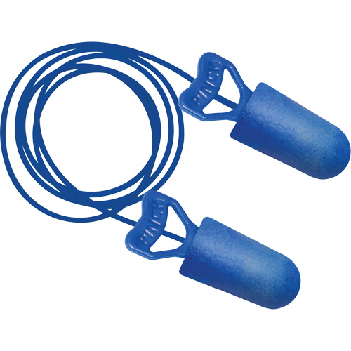 Bouchons d'oreilles biosourc&eacute;s d&eacute;tectables par le m&eacute;tal Food Pro PinchFit BioSoft, Avec cordon, Taille unique, Vrac - Boîte, NRR dB 32 Pronet Distribution