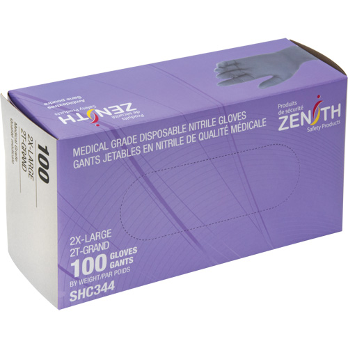 Gants jetables de calibre m&eacute;dical, 2T-Grand, Nitrile, 6 mils, Sans poudre, Noir, Classe 2 Pronet Distribution