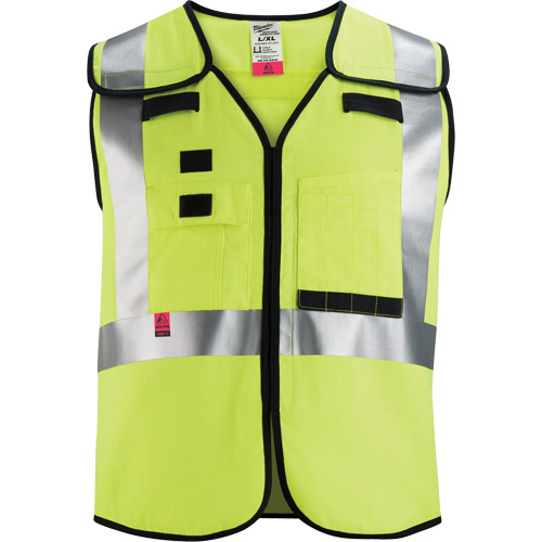 Breakaway Mesh Safety Vest, Black/High Visibility Lime-Yellow, Medium/Small Pronet Distribution