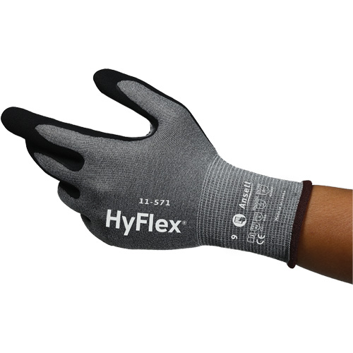 Gants anti-coupures HyFlex 11-571, Taille 5, Calibre 15, Rev&ecirc;tement Nitrile, Enveloppe en Nylon/PEHP/Spandex, ASTM ANSI niveau A4/EN 388 niveau D Pronet Distribution