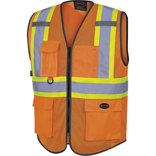 6960 Front Mesh Safety Vest, High Visibility Orange, Medium, Polyester Pronet Distribution