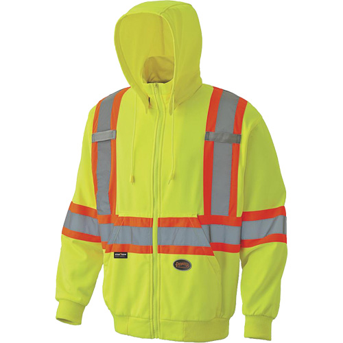 6941 Chandail capuche &agrave; fermeture &eacute;clair, T-petit, Jaune haute visibilit&eacute; Pronet Distribution