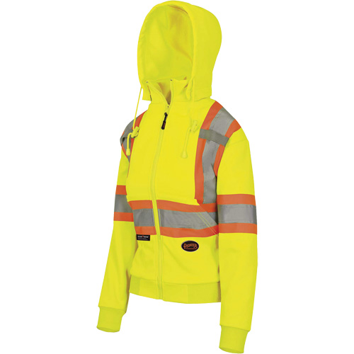 6925W Chandail &agrave; capuche avec fermeture &eacute;clair pour femme, T-petit, Jaune haute visibilit&eacute; Pronet Distribution