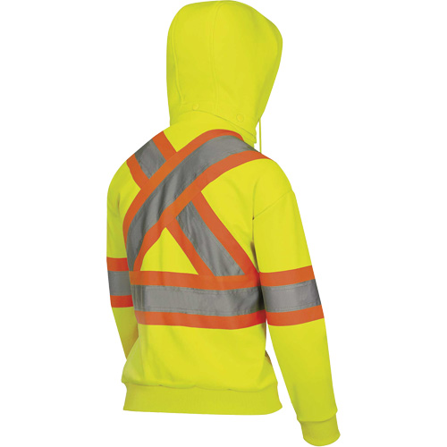 6925W Chandail &agrave; capuche avec fermeture &eacute;clair pour femme, T-petit, Jaune haute visibilit&eacute; Pronet Distribution